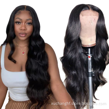 HF Free Shipping 16 Inch Indian Virgin Human Hair Wigs,Brazilian Straight 4X4 Lace Closure Wig For Black Women